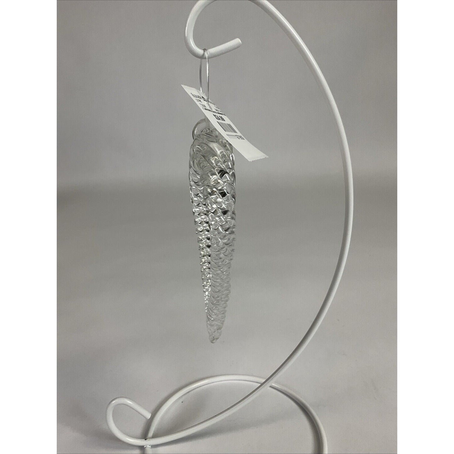 Clear Hearts Crystal Ridged Glass Heart Christmas Ornaments
