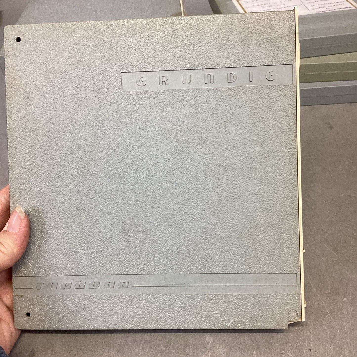 Lot Of 8 Grundig Cases W/ Tape Reels & 10 Various Empty Tape Reels