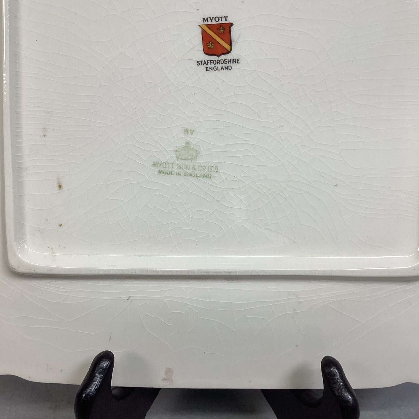 VTG Myott Staffordshire INDIAN TREE Scalloped Square Luncheon Cake Plate 11.5"