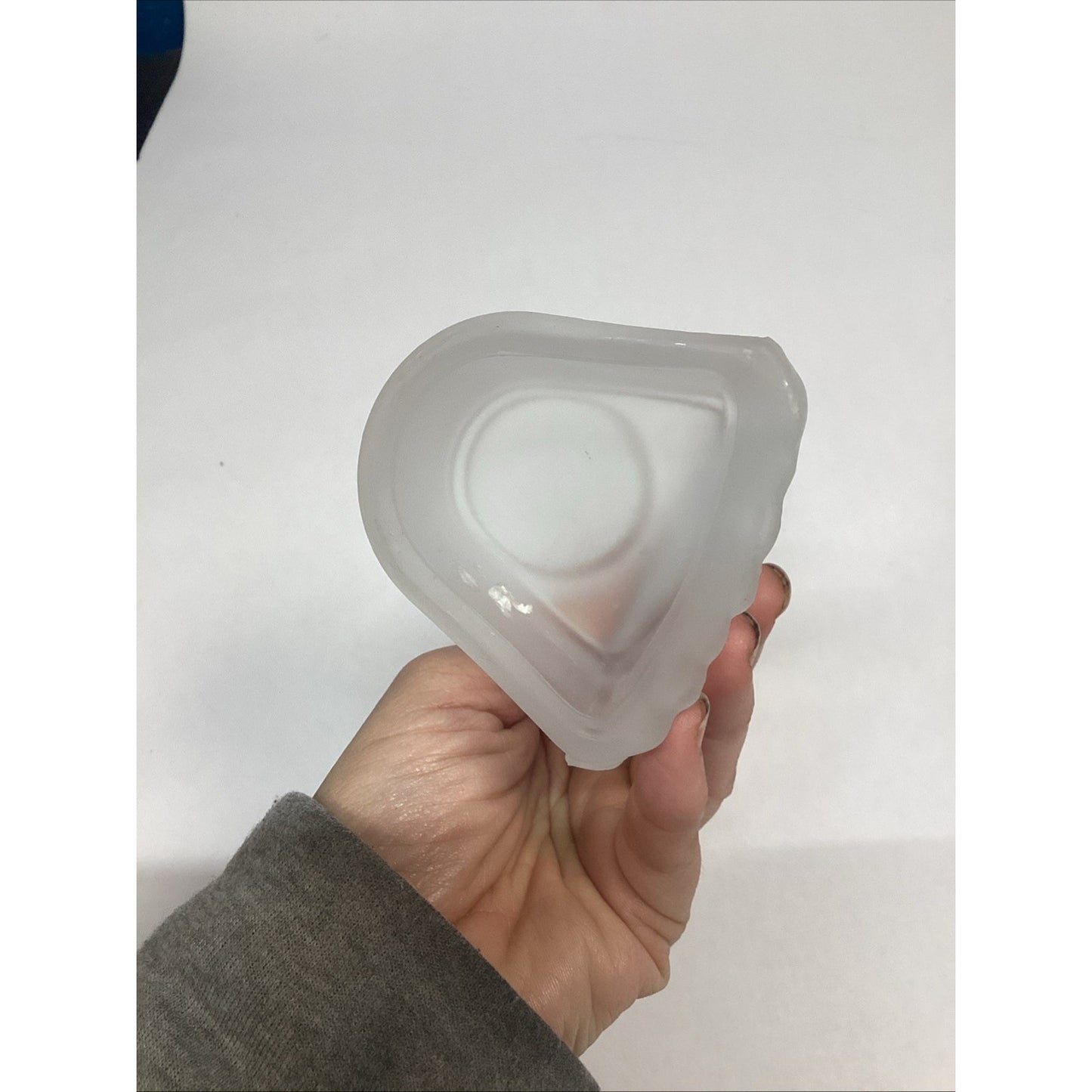Frosted Glass Angel Playing Lute Tea Light Holder