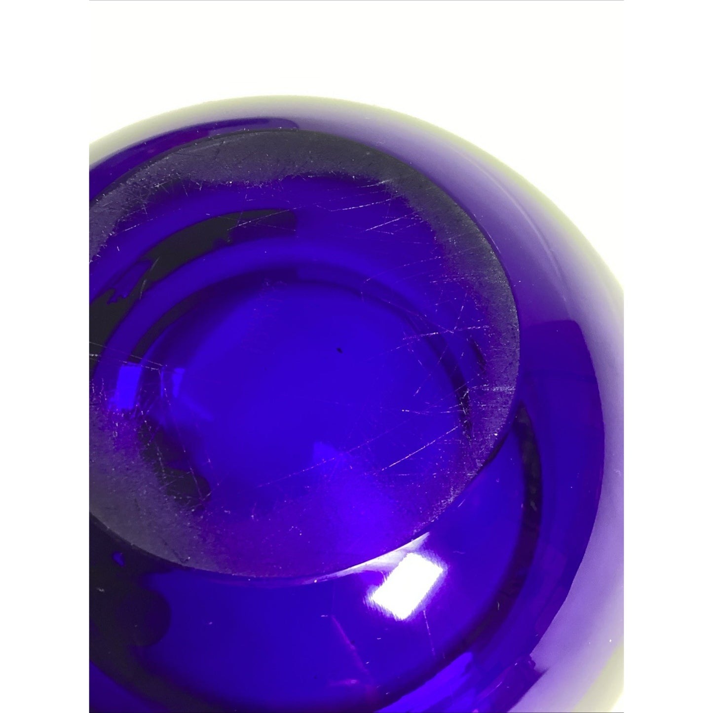 Rare Vintage GUCCI Bowl Cobalt Blue Crystal Art Glass - 3.25x7”D