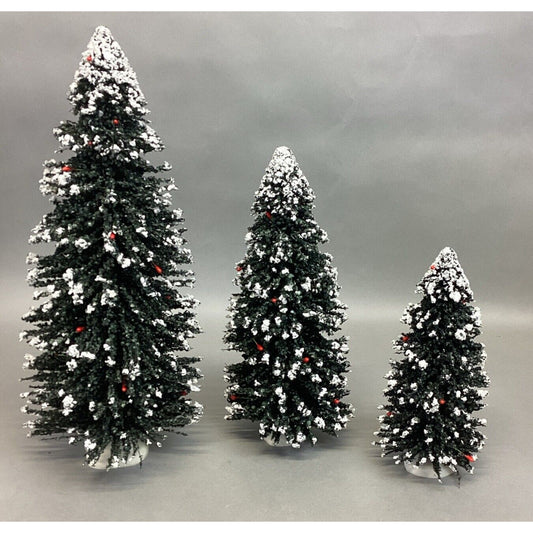 Set Of 3 Byers Choice Snow Capped Christmas Trees