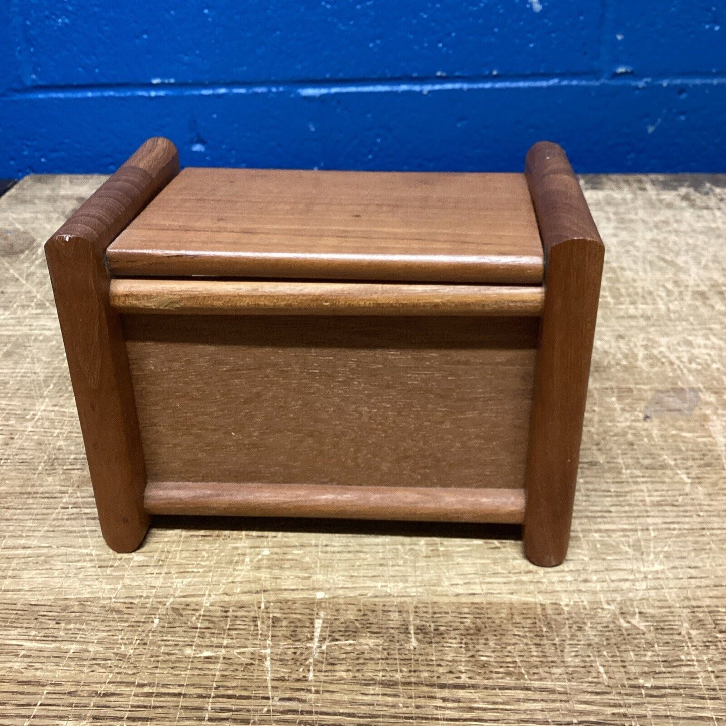 Dolphin Genuine Teakwood Wooden Recipe Box Or Candle Holder