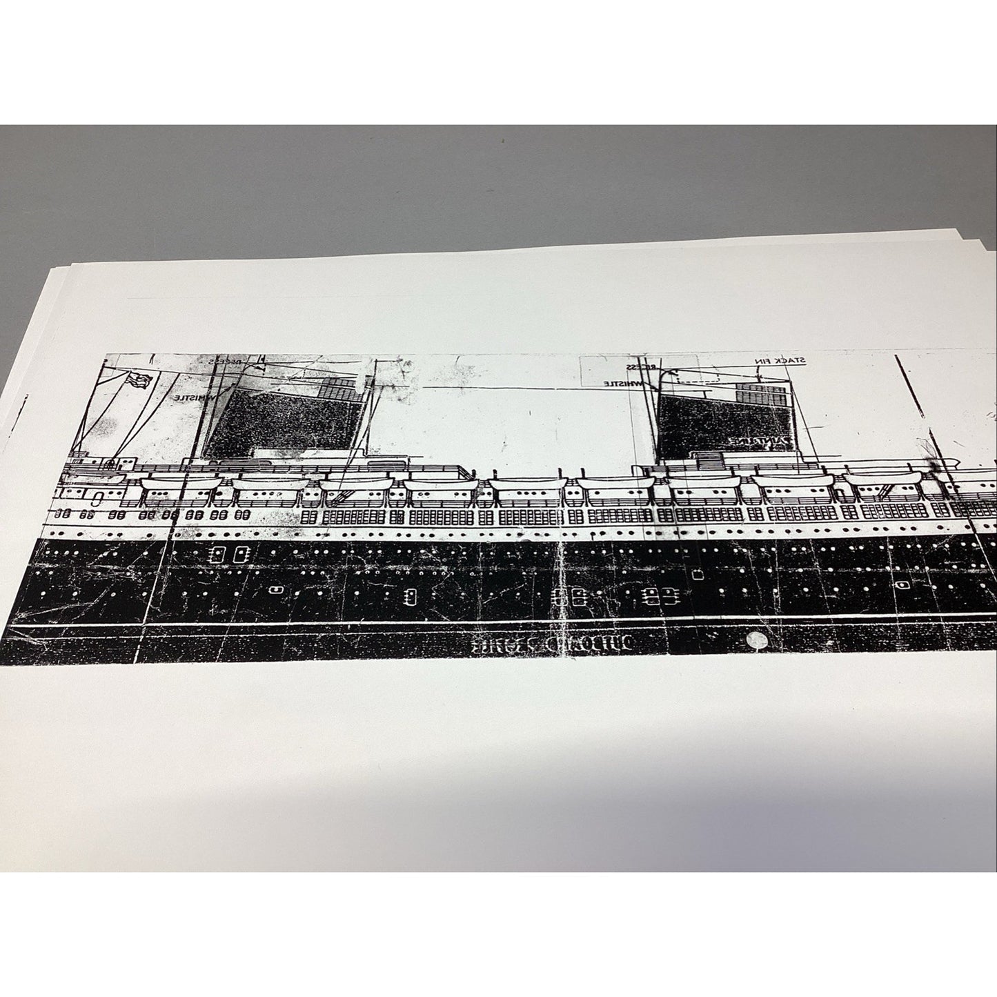 SS United States Model Ship Blue Prints - Interior/Exterior - 13 Sheets - 18x12”