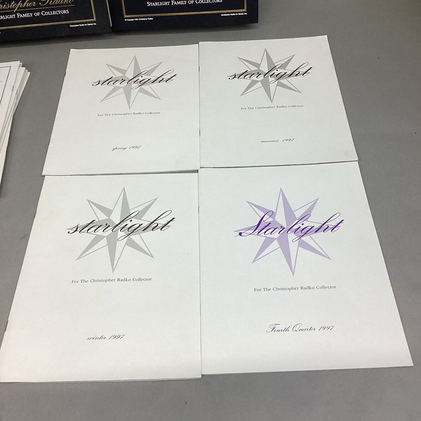 37 Radko Starlight Magazine Newsletters Back Issues, Pins, Signed Book + More