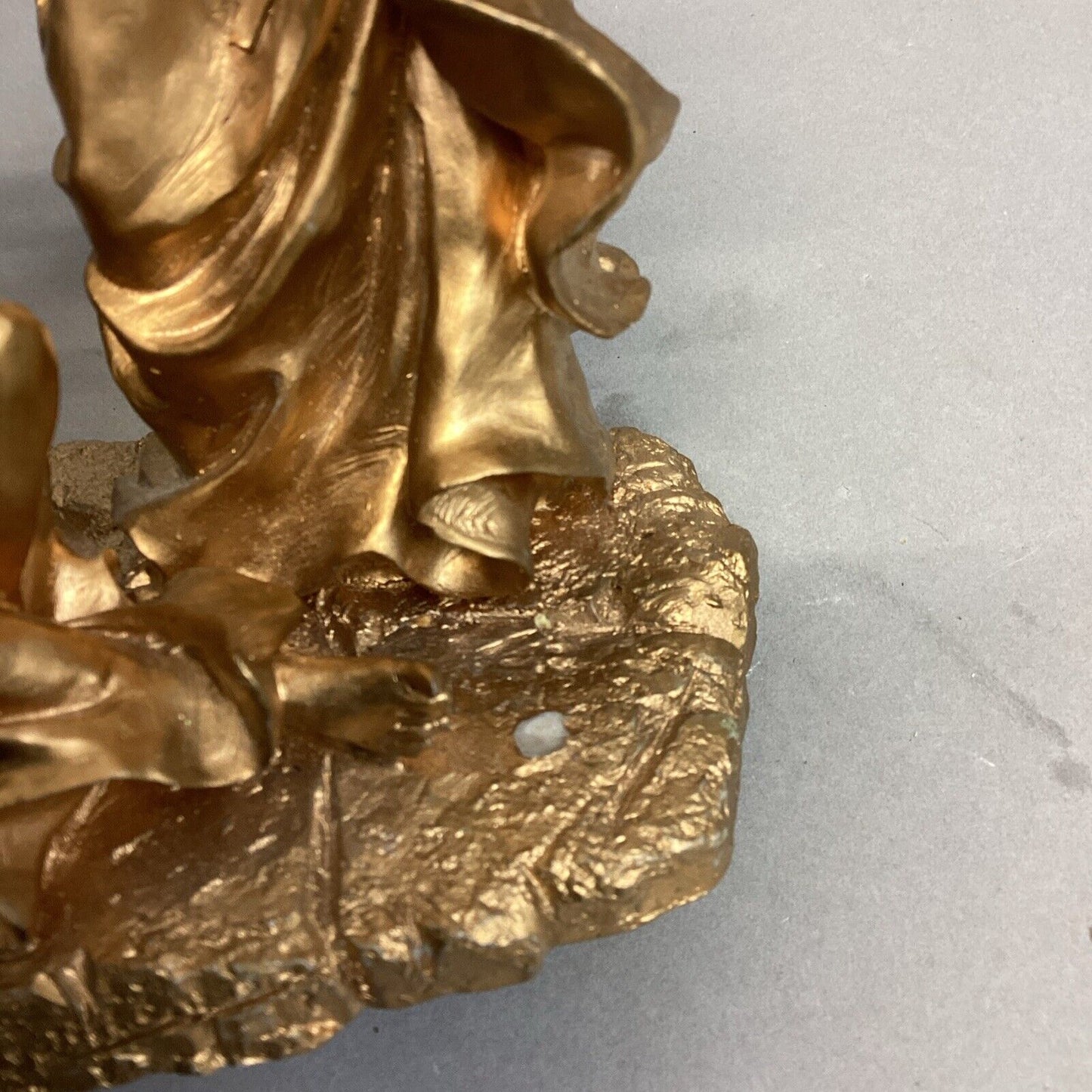 Holy Family In Gold Statue Figurine - 6.5”Hx5”L