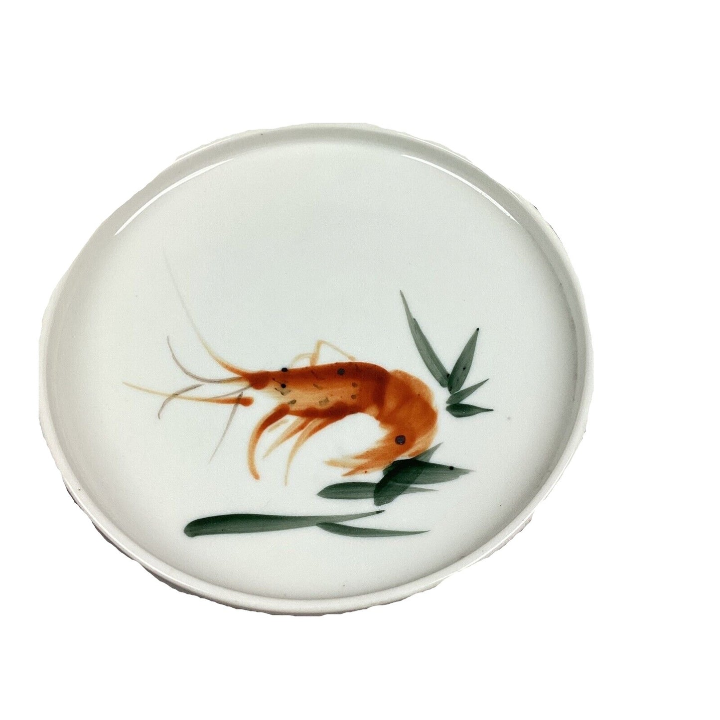 Vintage Raised Japanese Shrimp Plate 8.5"x1.75"