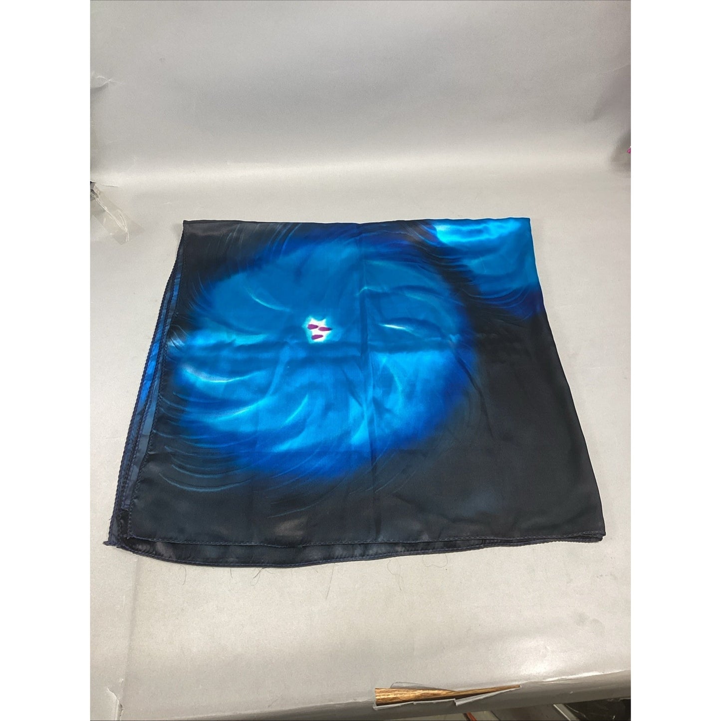 Blue Floral Silk Women’s Scarf Wrap Shawl - 45x43”