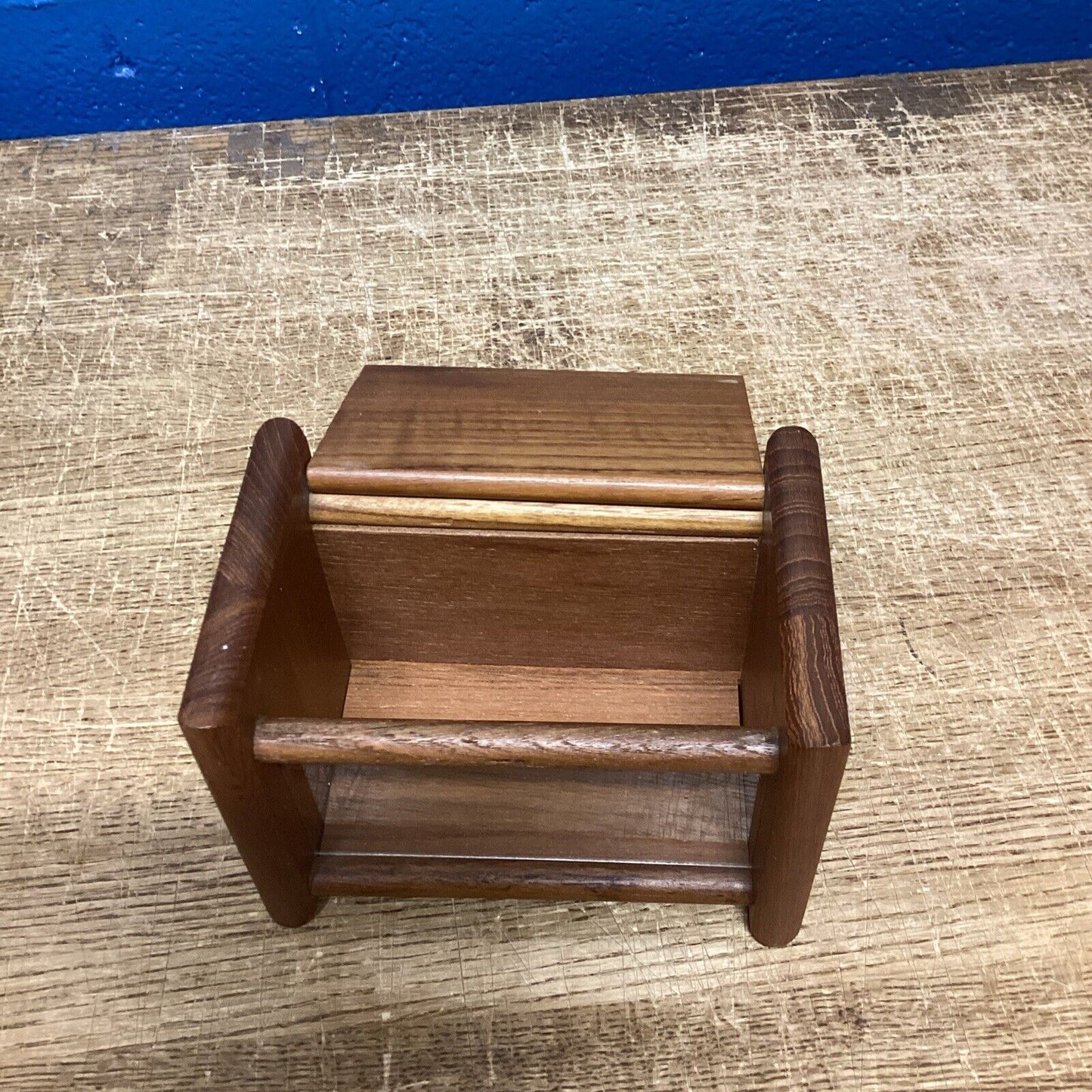 Dolphin Genuine Teakwood Wooden Recipe Box Or Candle Holder