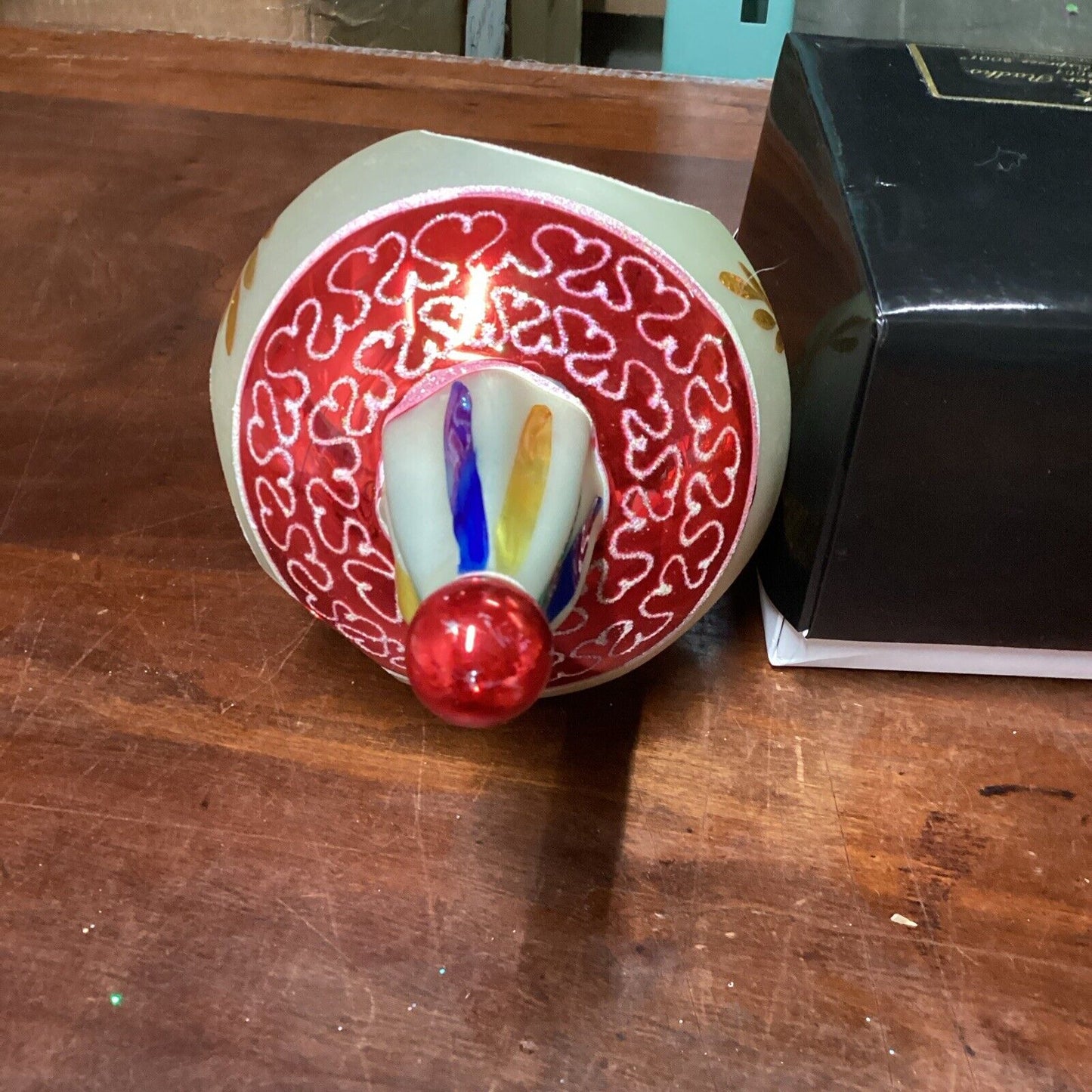 Christopher Radko Large Glass Reflector Finial - 1 Reflector Is Damaged