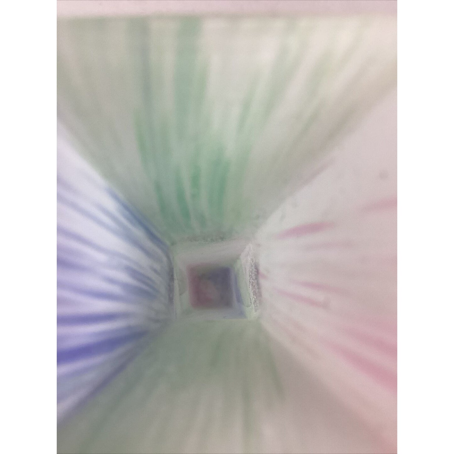 Pink, Green, Blue Swirl Glass Bud Vase - 9”
