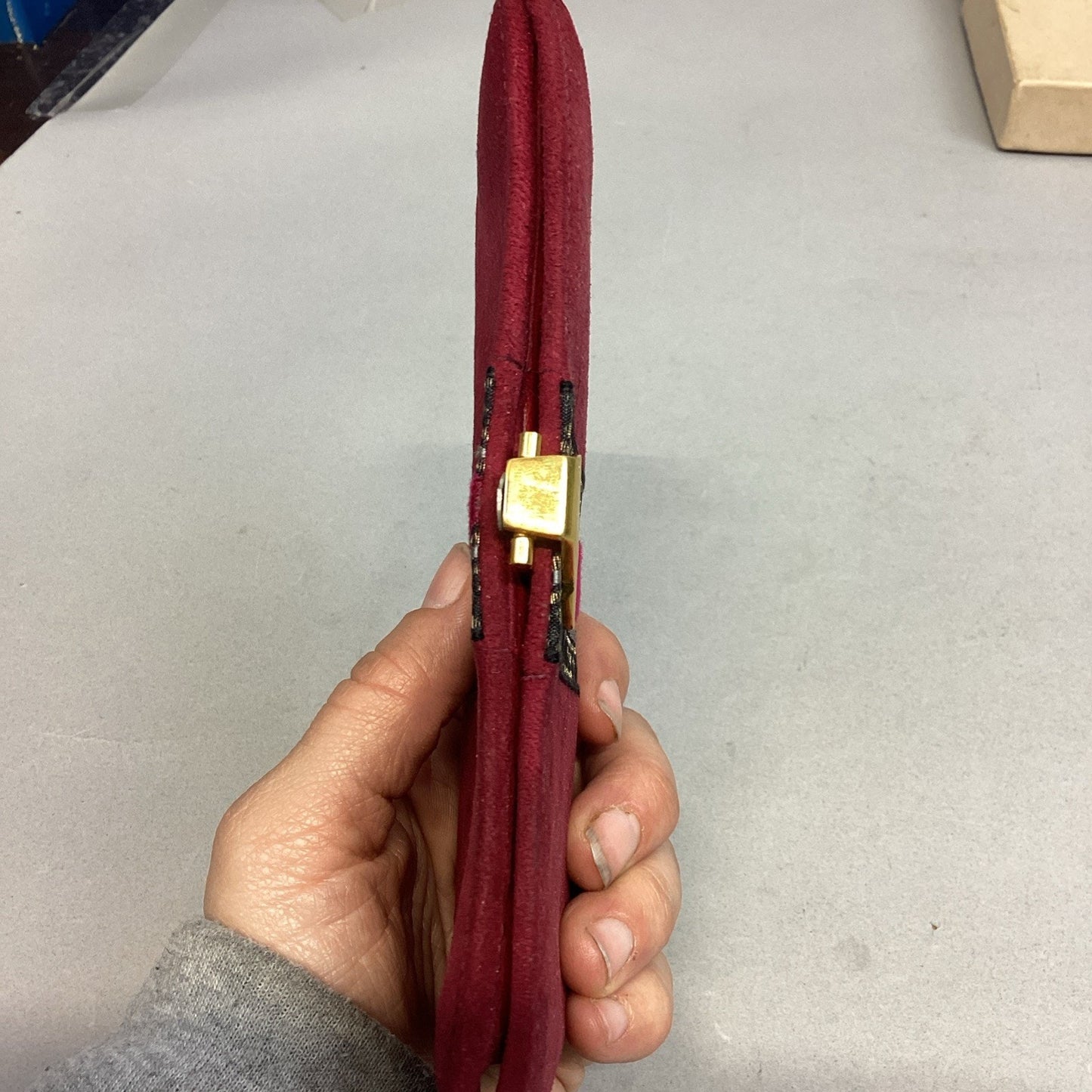 Vintage Women’s Red Suede Wallet - 4 Inner Pockets