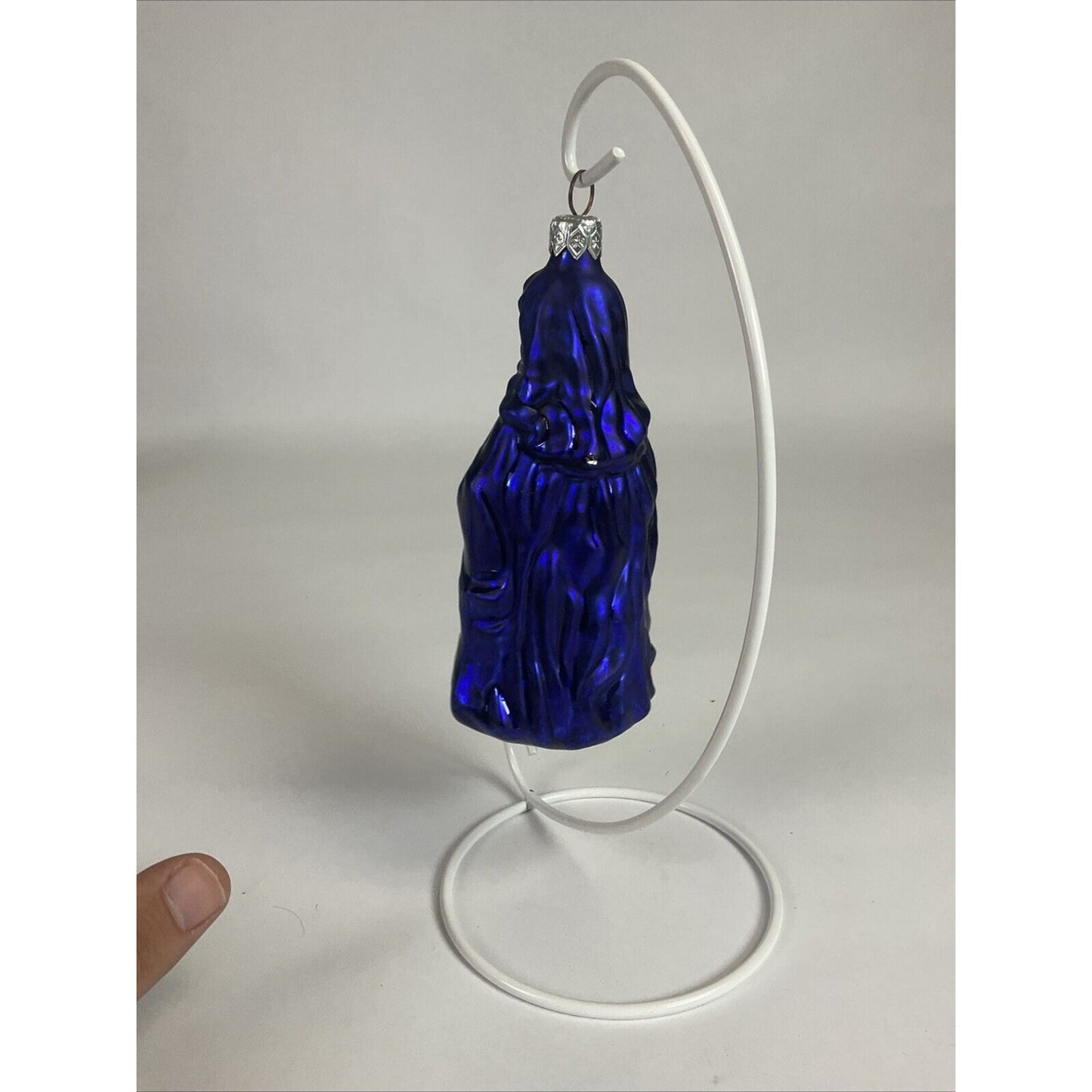PATRICIA BREEN Glass Ornament St. Ursula Sailboat Ship Fish Cobalt Blue Robe