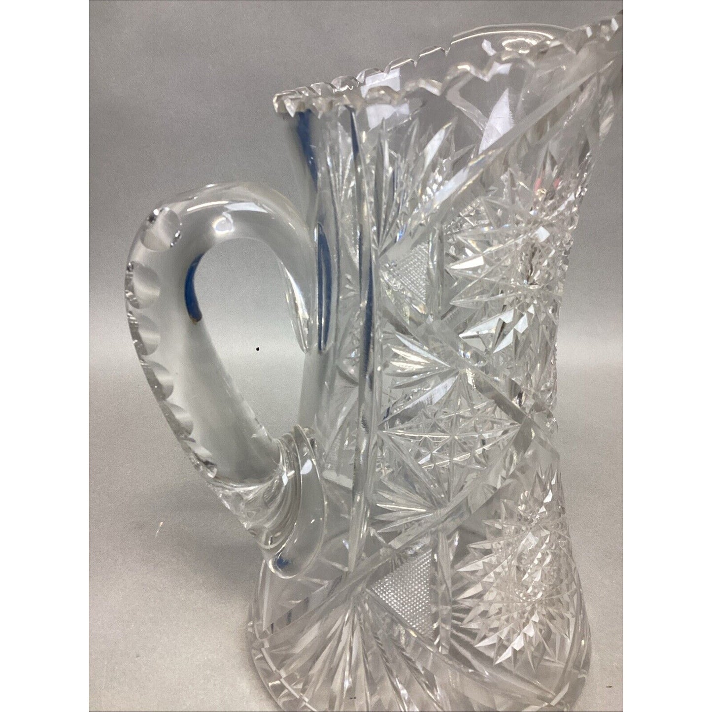 Vintage Decorative American Cut Glass Pitcher - 10”
