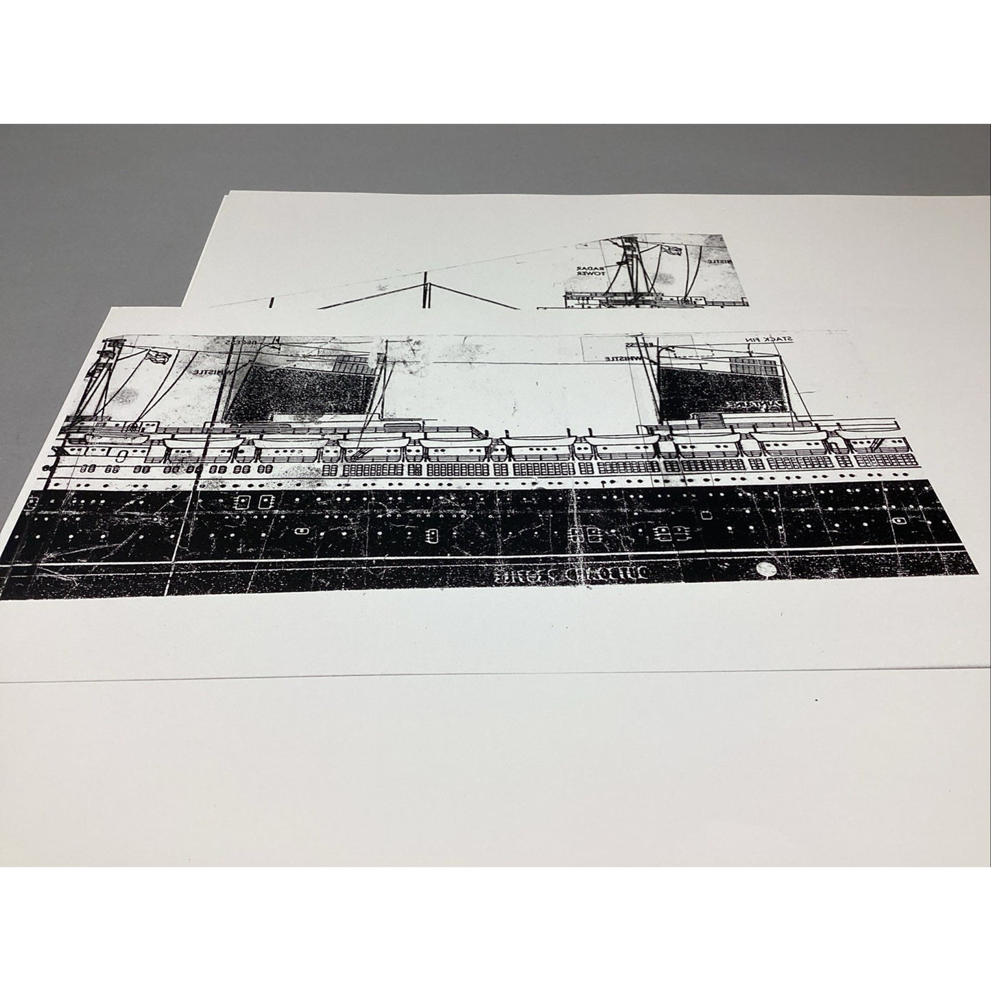 SS United States Model Ship Blue Prints - Interior/Exterior - 13 Sheets - 18x12”