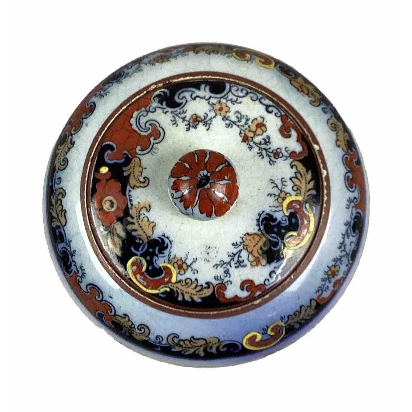Vintage Japanese Imari Ginger Jar Vase W/ Lid - Floral Design