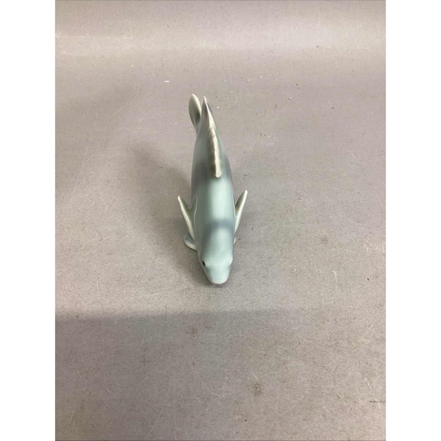 Vintage Porcelain Blue Fish Figurine - 4.25x1.5x3.25”