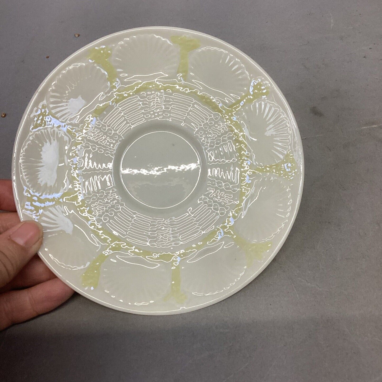 Belleek Yellow Ribbon Bud Vase, Cup/Saucer And Heart Candy Dish
