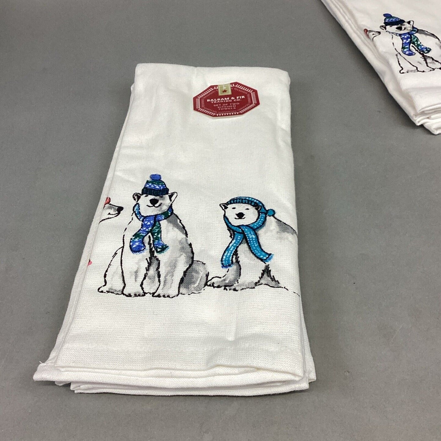 2 Balsam & Fir Polar Bear Kitchen Towels, 1 Northwoods Terry Kitchen Towel