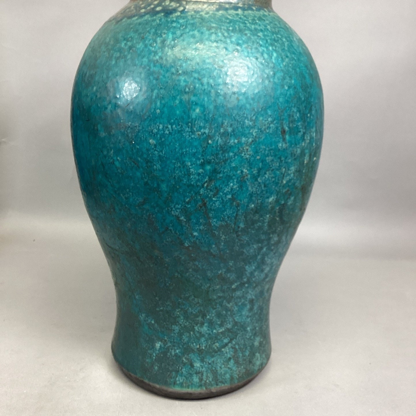 Handmade Turquoise Teal Large Vase - 17.5”H