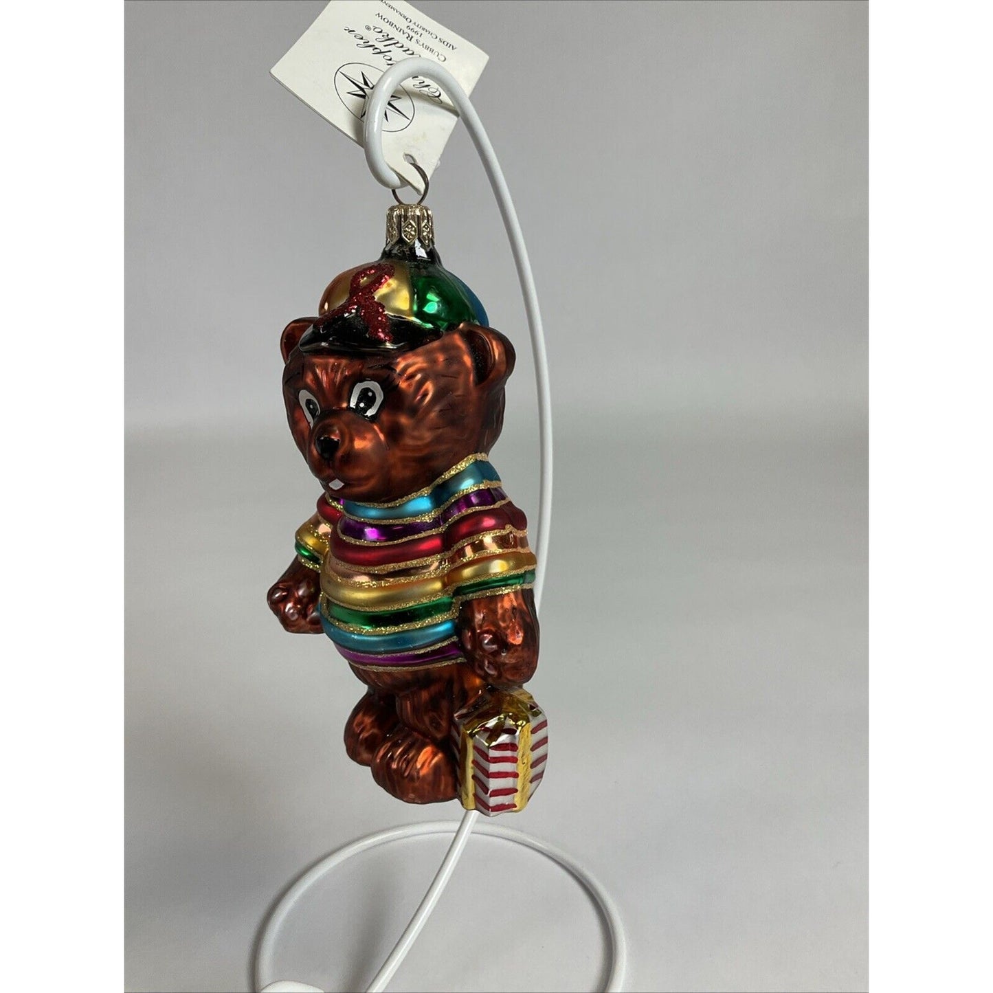 Christmas Ornament 1999 Christopher Radko "Cubby's Rainbow" Bear