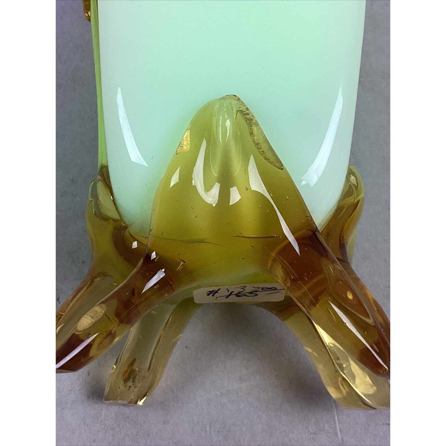 Vintage Stevens & Williams Uranium Glass Cherry Vase - 6” - Glows