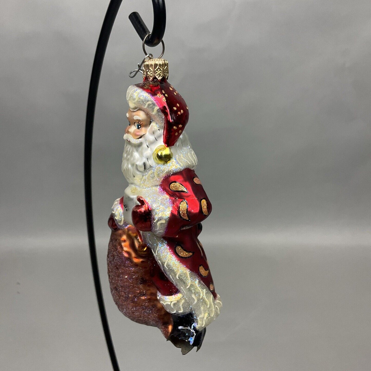 Radko Santa w/ Gold Bag of Toys + Starbucks Exclusive Santa Java Glass / Damaged