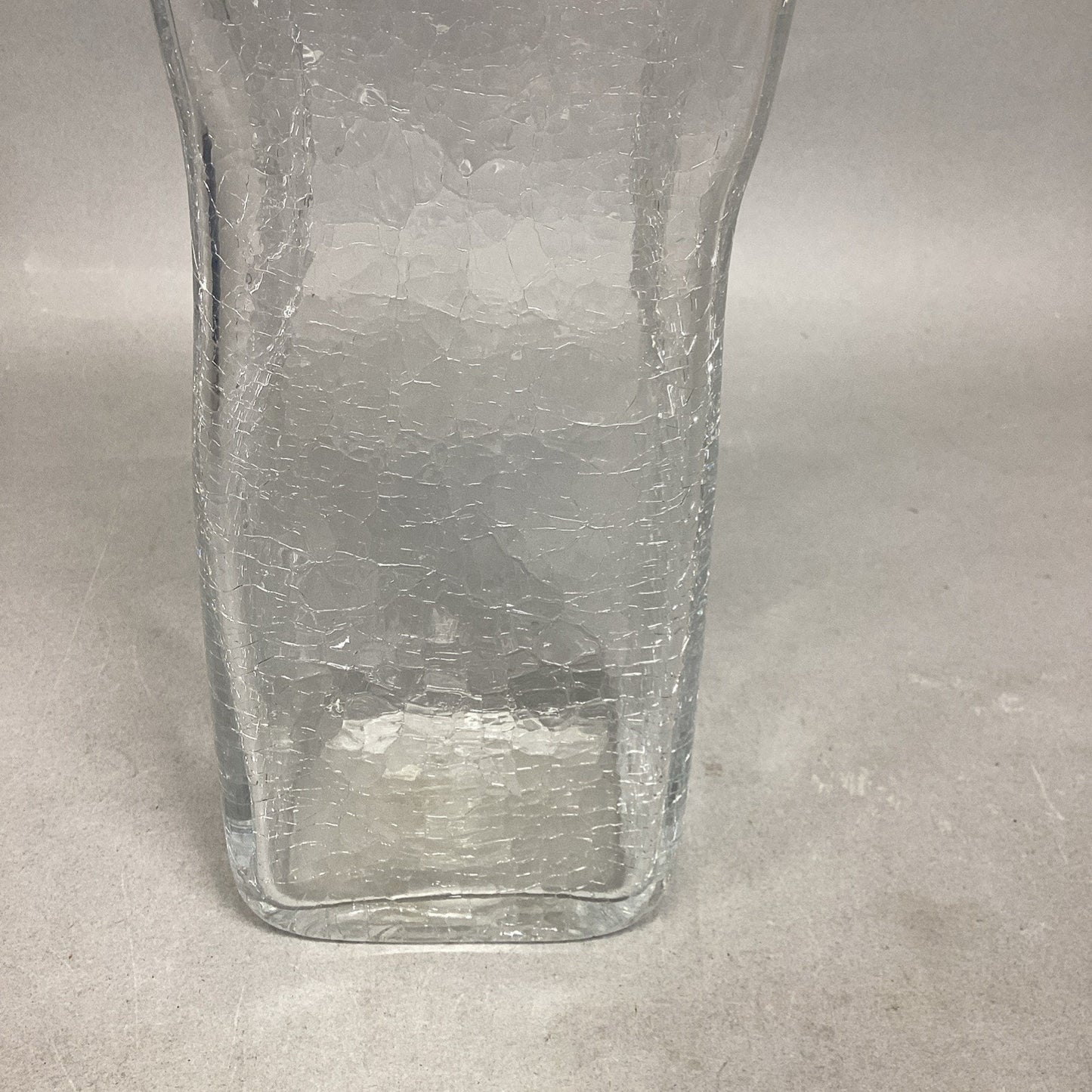 Hand Blown Crackled Glass Vase - 8.75”H