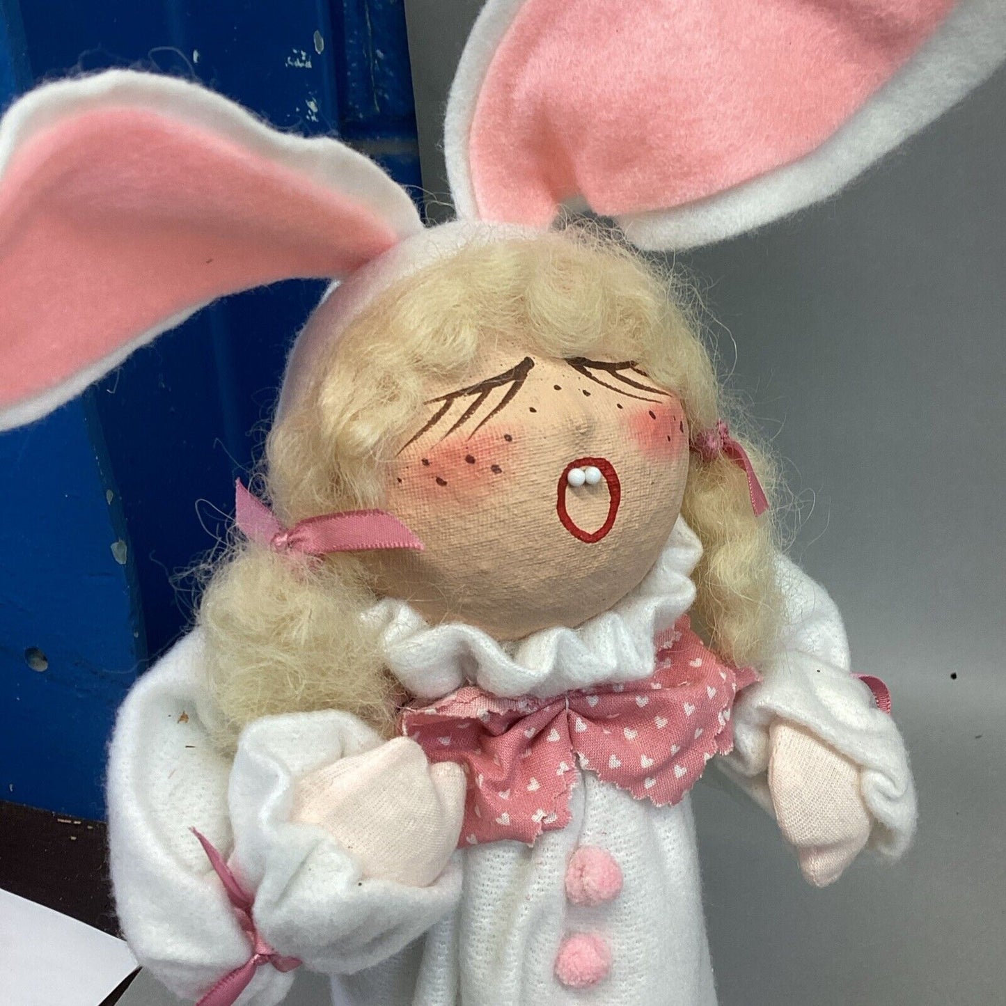 Vintage Easter Bunny Doll And Easter Bunny On Stake