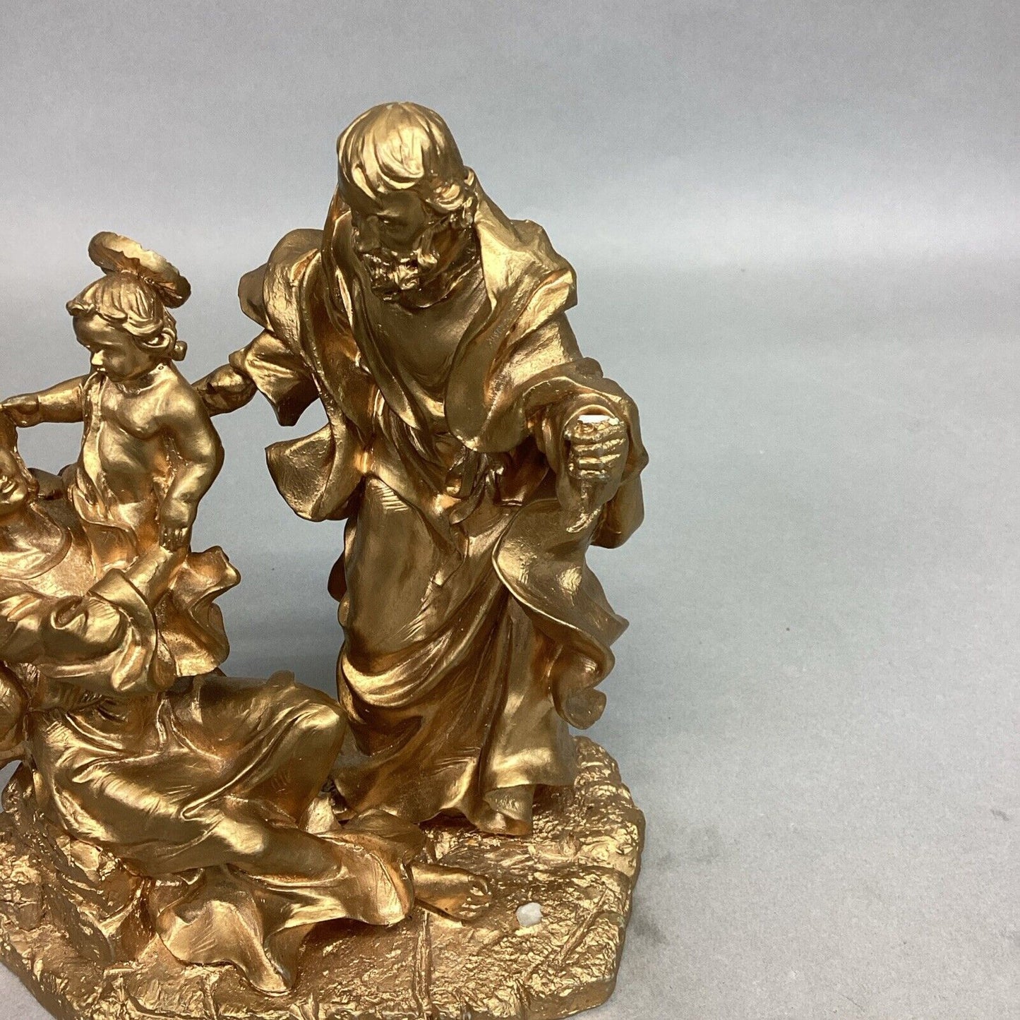 Holy Family In Gold Statue Figurine - 6.5”Hx5”L