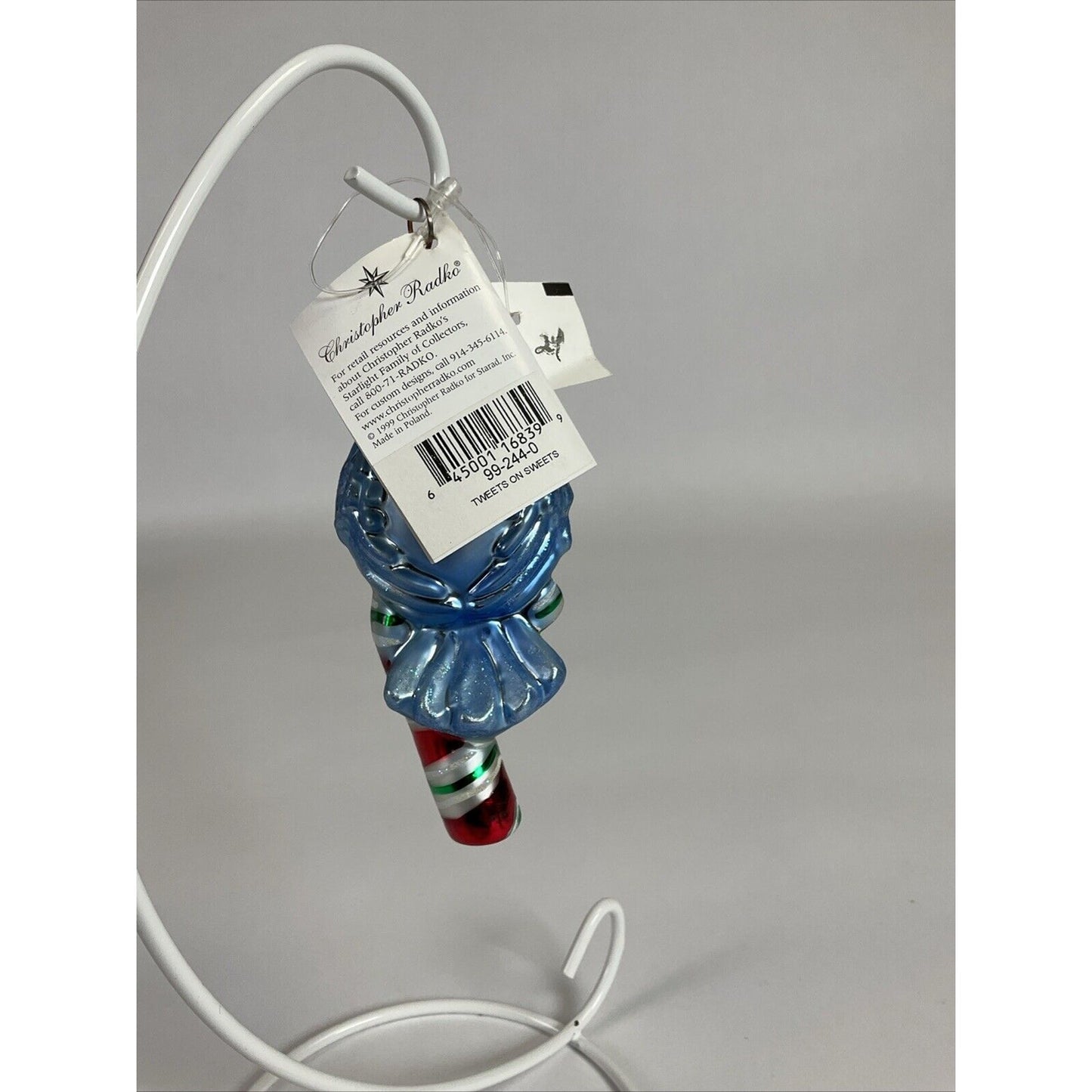 Christopher Radko Tweets On Sweets Glass Christmas Ornament