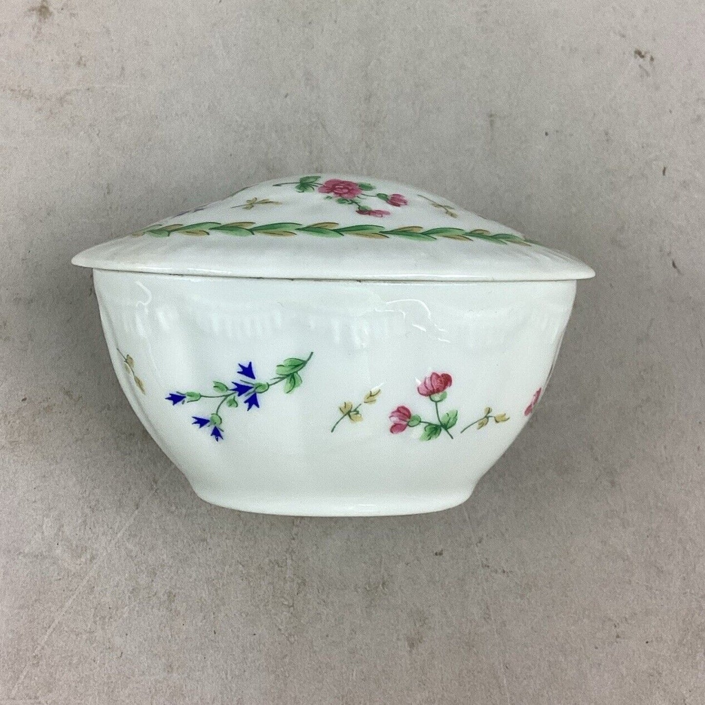 Limoges Porcelain Floral Lidded Trinket Box Candy Dish