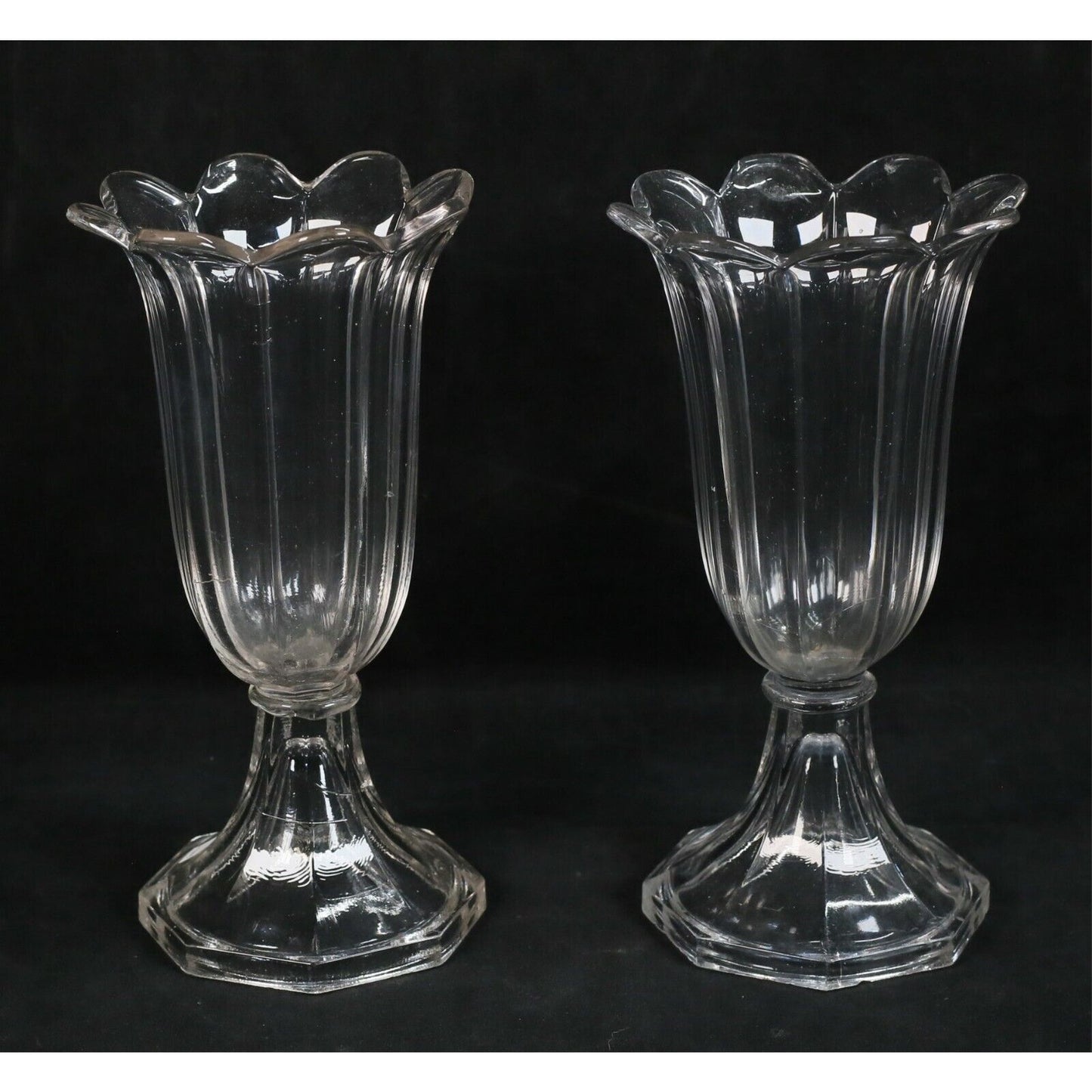3 Pieces Pressed Glass