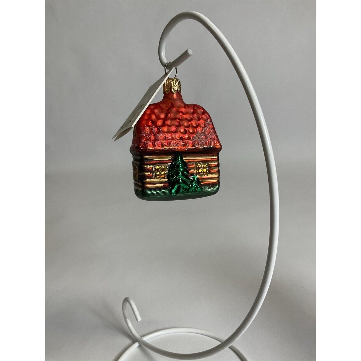 Christopher Radko Tropical Pelican Pete + Christmas Cabin Ornament / Damaged