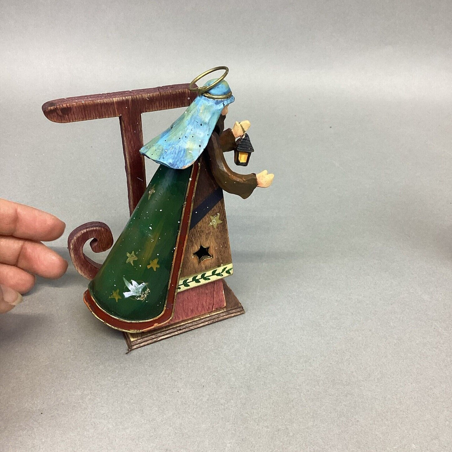 QVC Joy Nativity Scene Wooden 3 Piece Set Christmas Decoration Wood