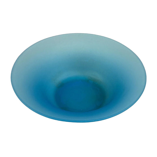 Tiffin Glass Sky Blue Satin Glass Console Serving Bowl - 9 1/4”