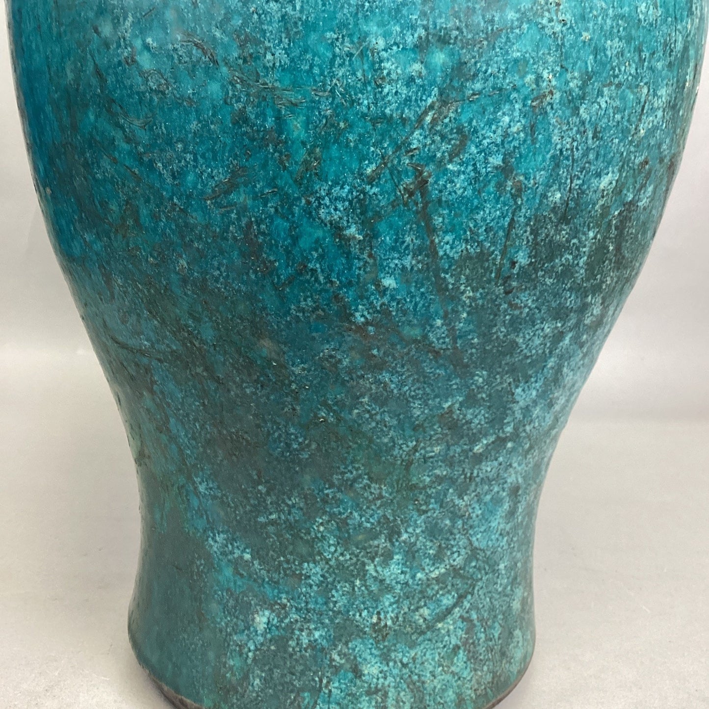 Handmade Turquoise Teal Large Vase - 17.5”H