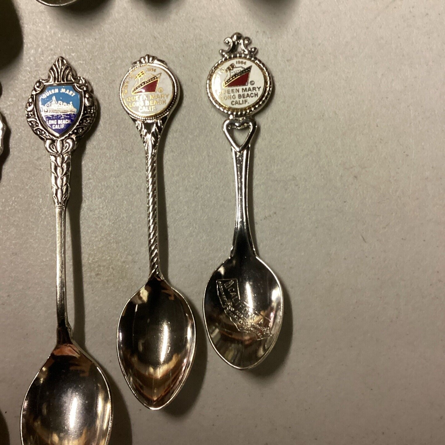 Queen Mary Lot Of 8 Souvenir Ship Spoons