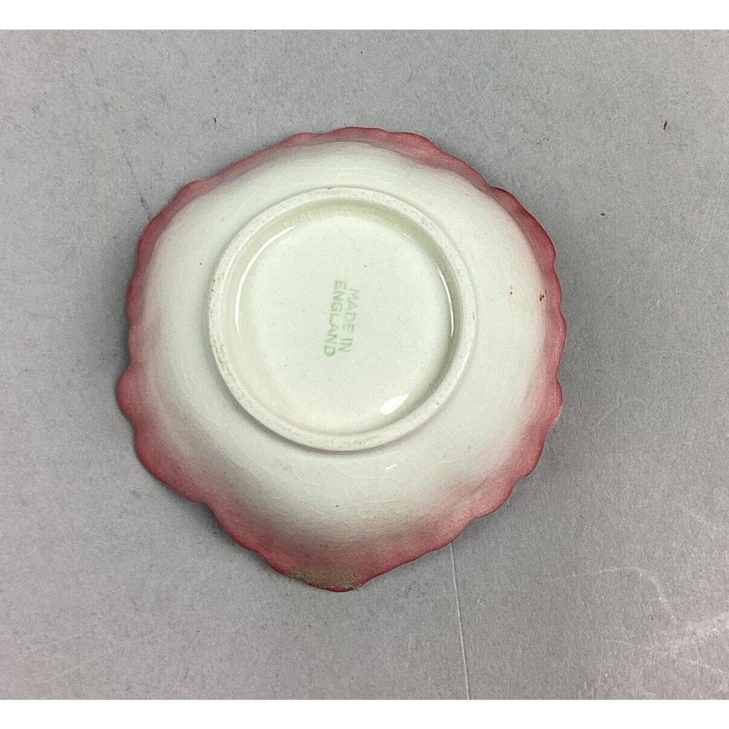 Floral Pink Trinket Dish - Made In England - 1.25”x3”