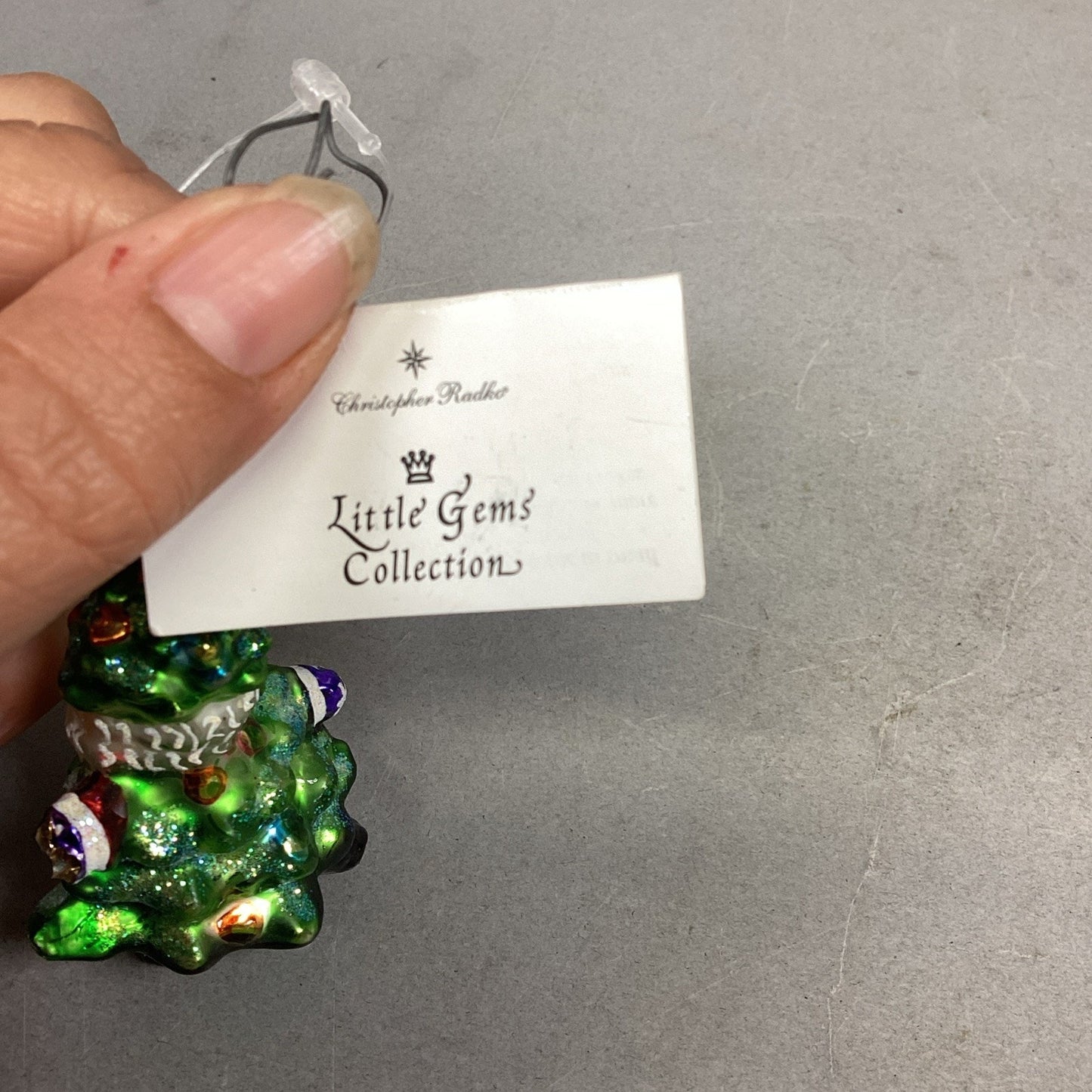 Radko Spruced Up Santa Gem With Tags #1010939 - Damaged