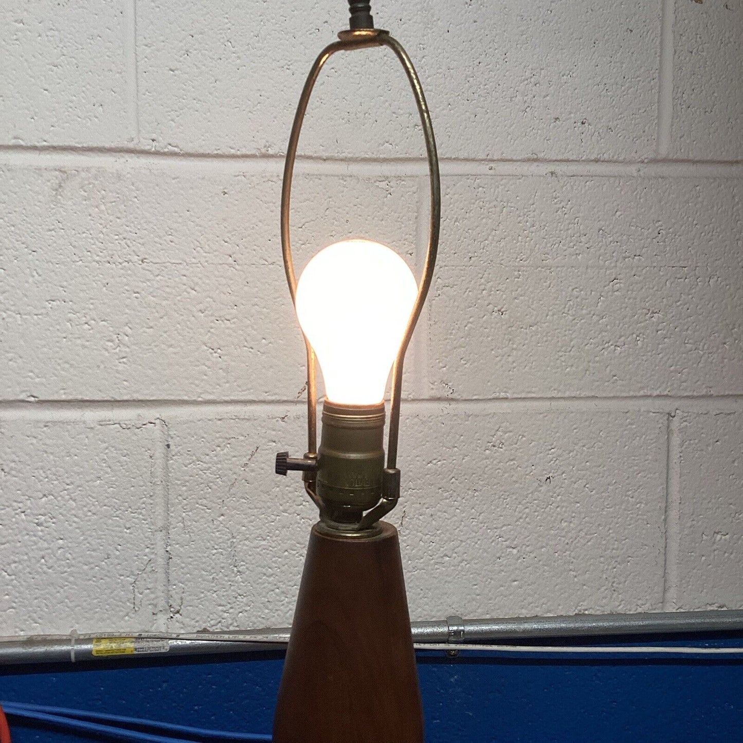 Large Vintage Wooden Lamp - 37” Tall - No Lampshade - Tested & Works