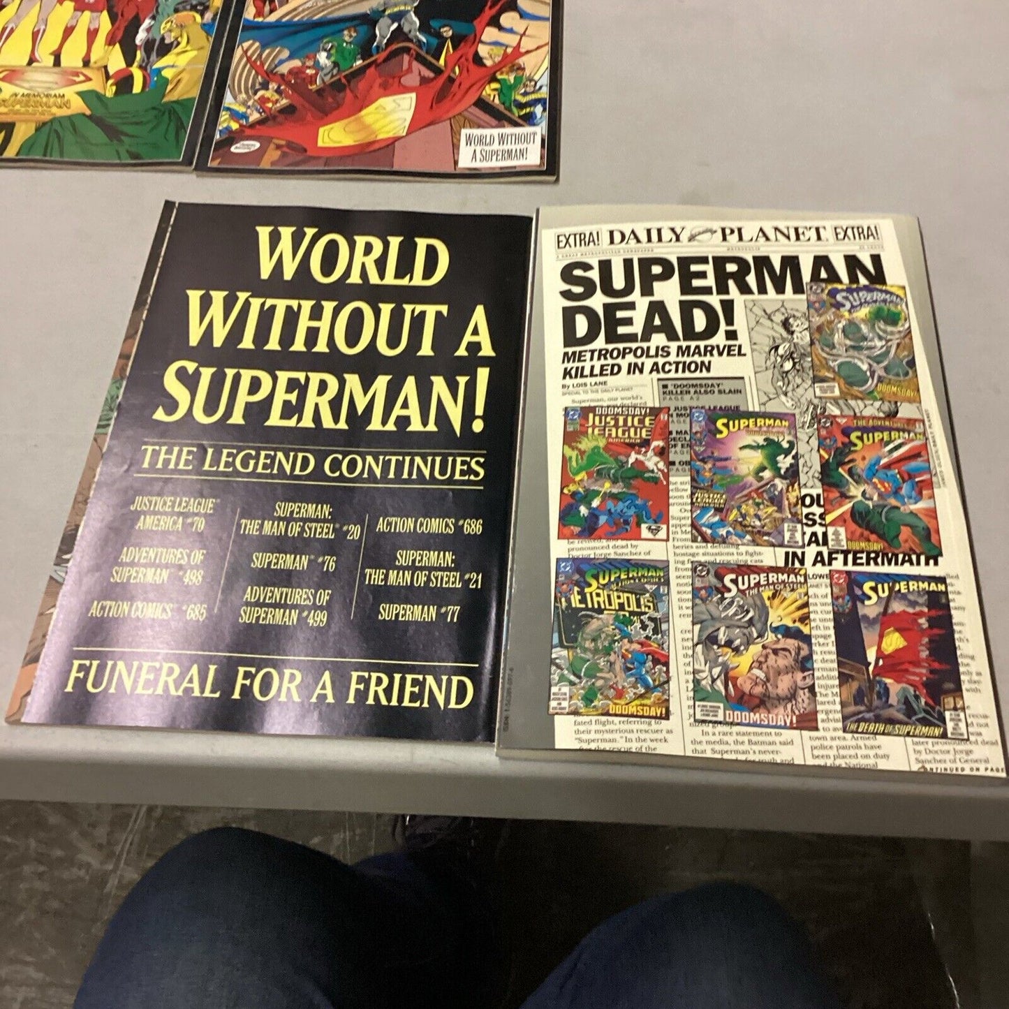 7 DC Comics - Comic Books - Superman #1-4, Justice League, Death Of Superman