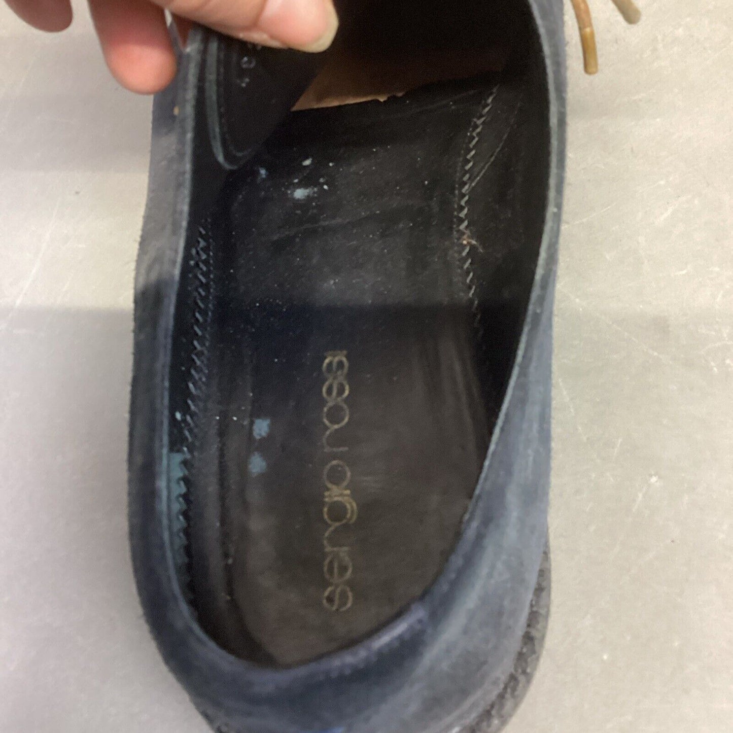 Sergio Rossie Blue Suede Oxford Shoes With Blue Camo Bottoms #4620 - 9