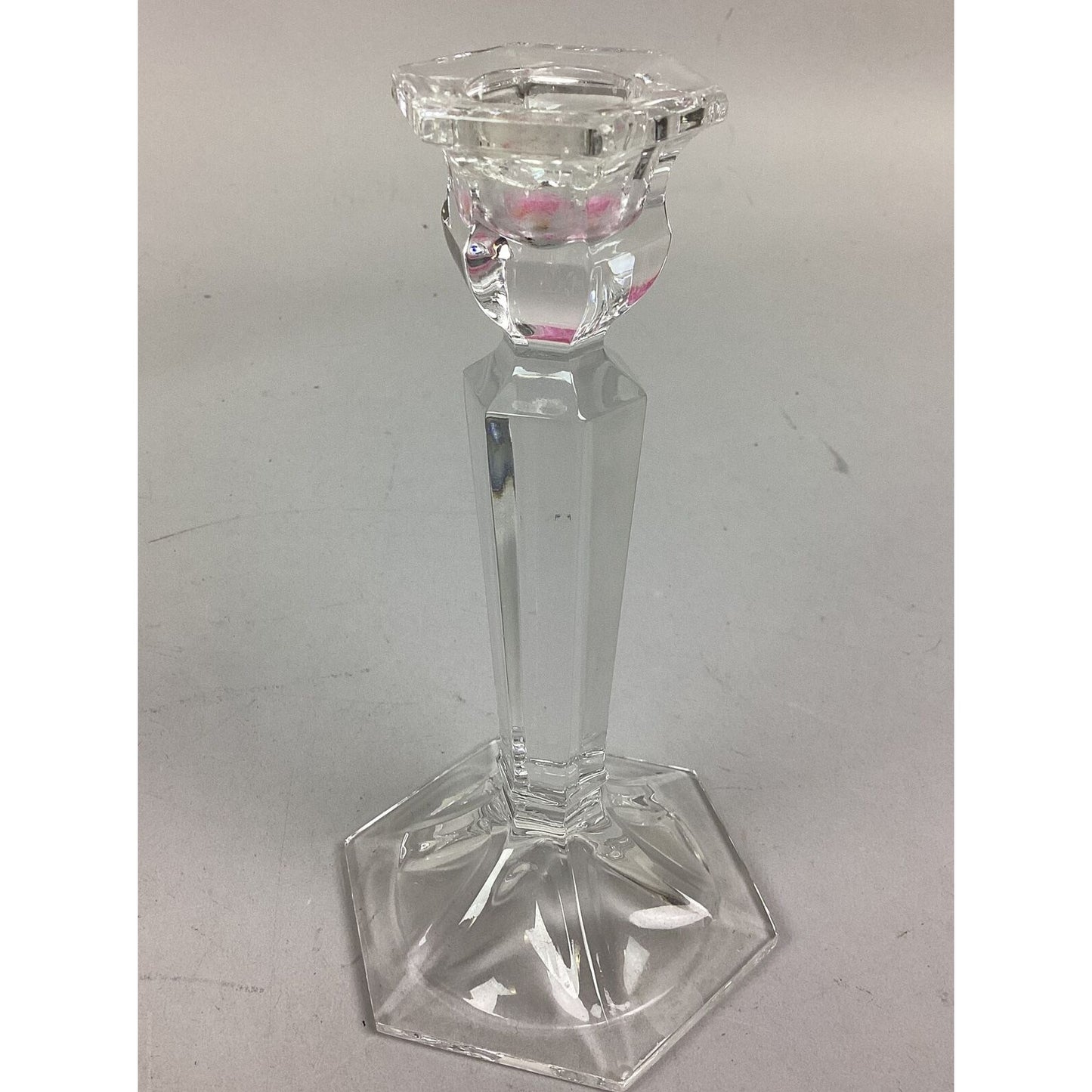 Set of 3 Glass Candlestick Holders