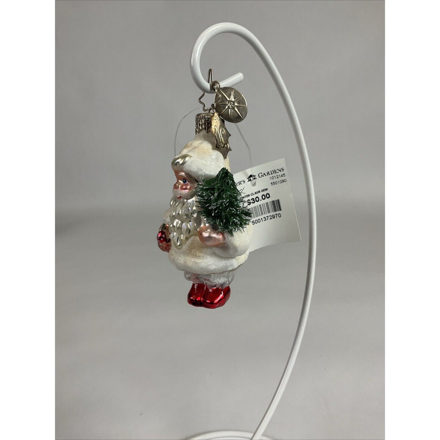 Radko Ornament - "Wooly Winter Claus Gem" - Santa with christmas tree
