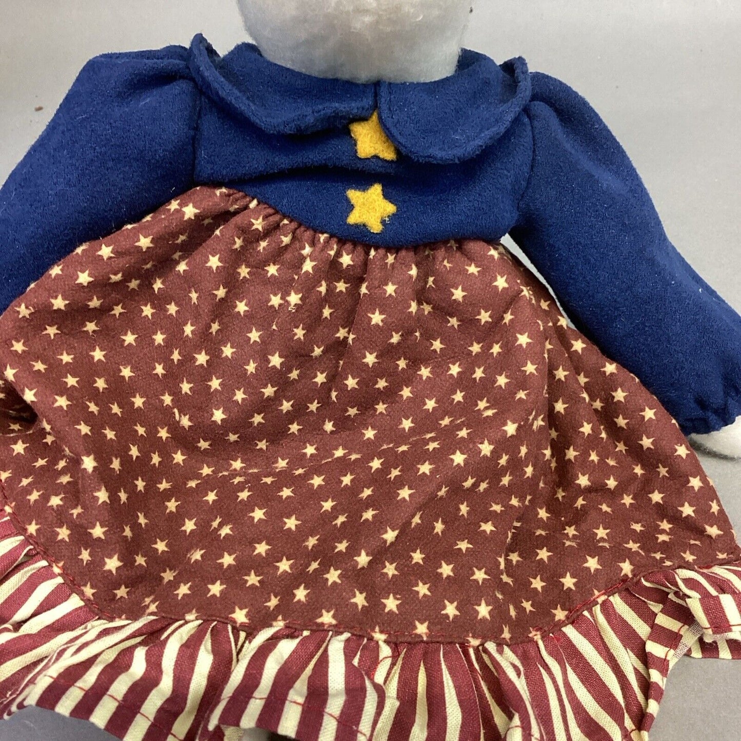 VTG Artisan Flair Miss Elle’s Patriotic Dress Plush Rabbit - 16.5”
