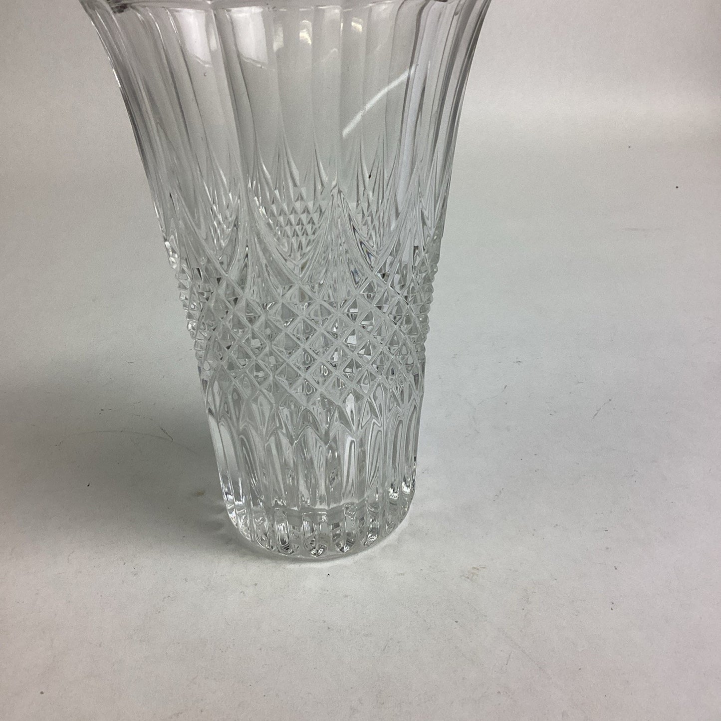 Val St. Lambert Otero Crystal Flower Vase - 8”H