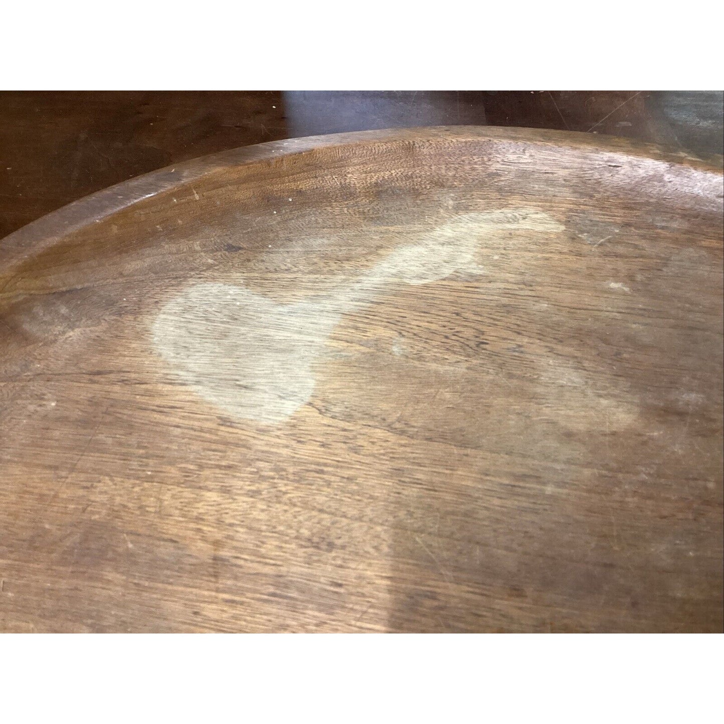 Vintage Solid & Heavy Wooden Decorative Center Table Plate Or Serving Tray -22”D