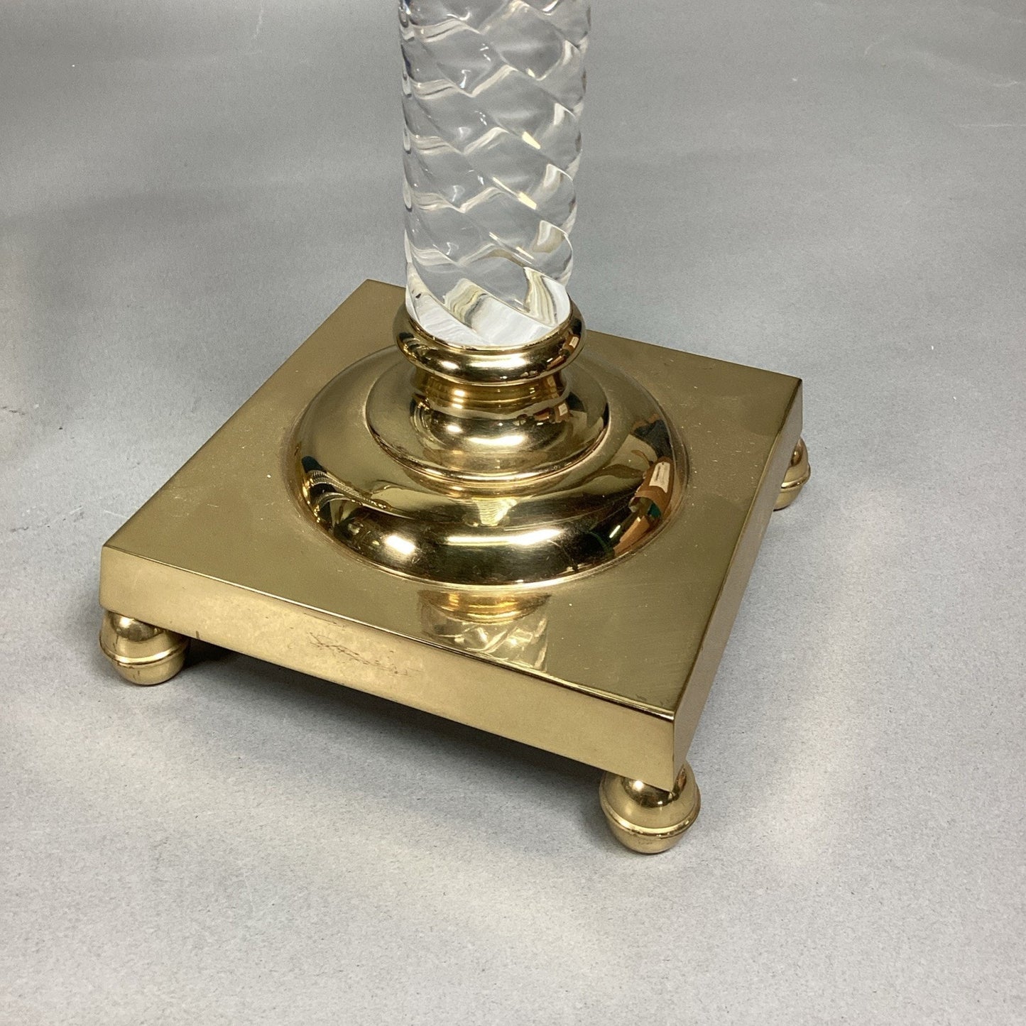 Set Of 3 Vintage Elegant MCM Spiral Glass Column Candlestick Holders