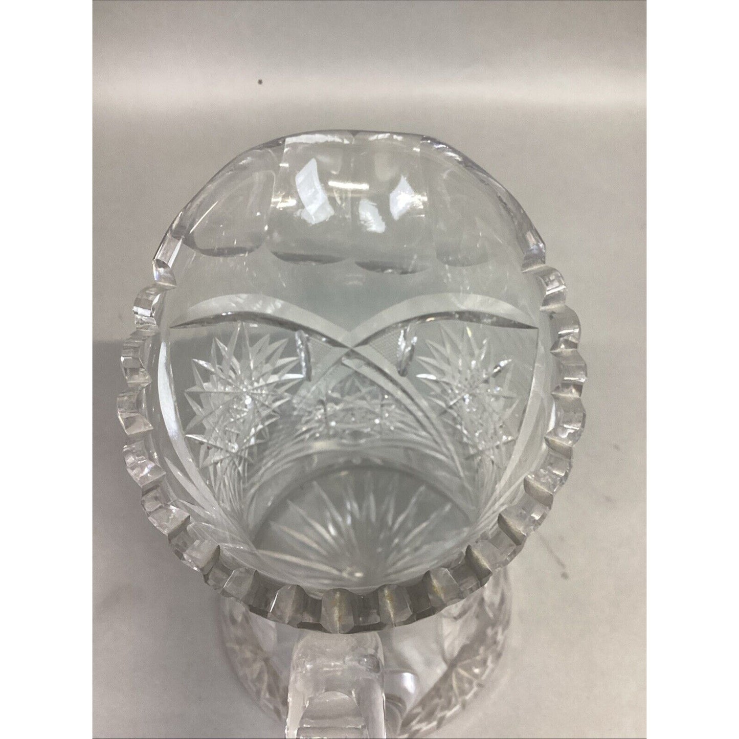 Vintage Decorative American Cut Glass Pitcher - 10”